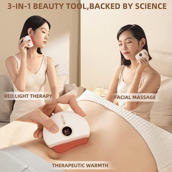 Νέο Electric Gua Sha Massager Heat Vibration Neck Face Lifting Κόκκινο υπέρυθρο αντιρυτιδικό μασάζ προσώπου Εργαλεία μασάζ περιποίησης δέρματος