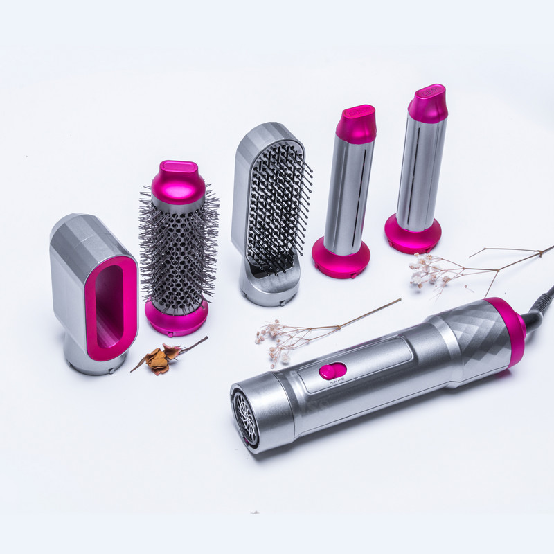 5-ühes juuksekujundaja Professionaalne föönihari elektriline fööni kuumaõhukamm õhuga kujundav lokirull, automaatne juuksekoolutaja