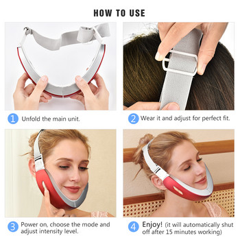 Συσκευή ανύψωσης προσώπου Reduce Double Chin Face Massager Slimming Galvanic Facial V Lift Lift Belt Cellulite Jaw Μηχάνημα γυμναστικής