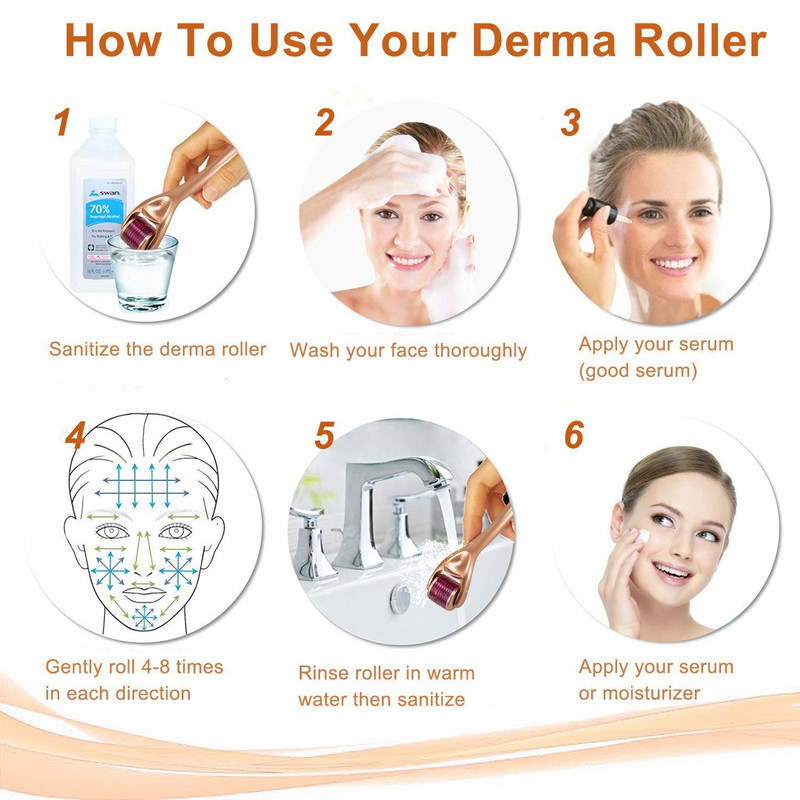 DR Derma Roller Titanium Tips 0,3mm 0,25mm 0,2mm Titanium Mezoroller test-arckezeléshez Micro Needle Mezoroller Dermaroller