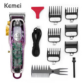 Kemei Clipper Mașină de tuns profesională Trimmer reîncărcabil pentru bărbați Aparatul de bărbierit electric fără fir Tuns ușor