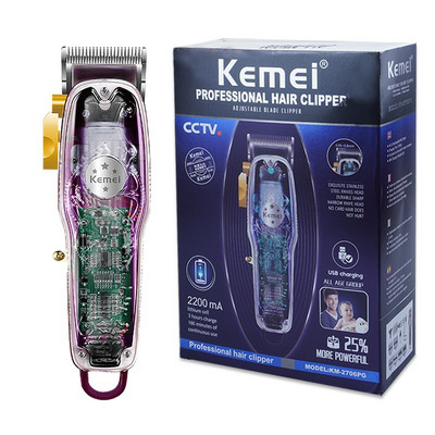 Kemei Clipper Mașină de tuns profesională Trimmer reîncărcabil pentru bărbați Aparatul de bărbierit electric fără fir Tuns ușor
