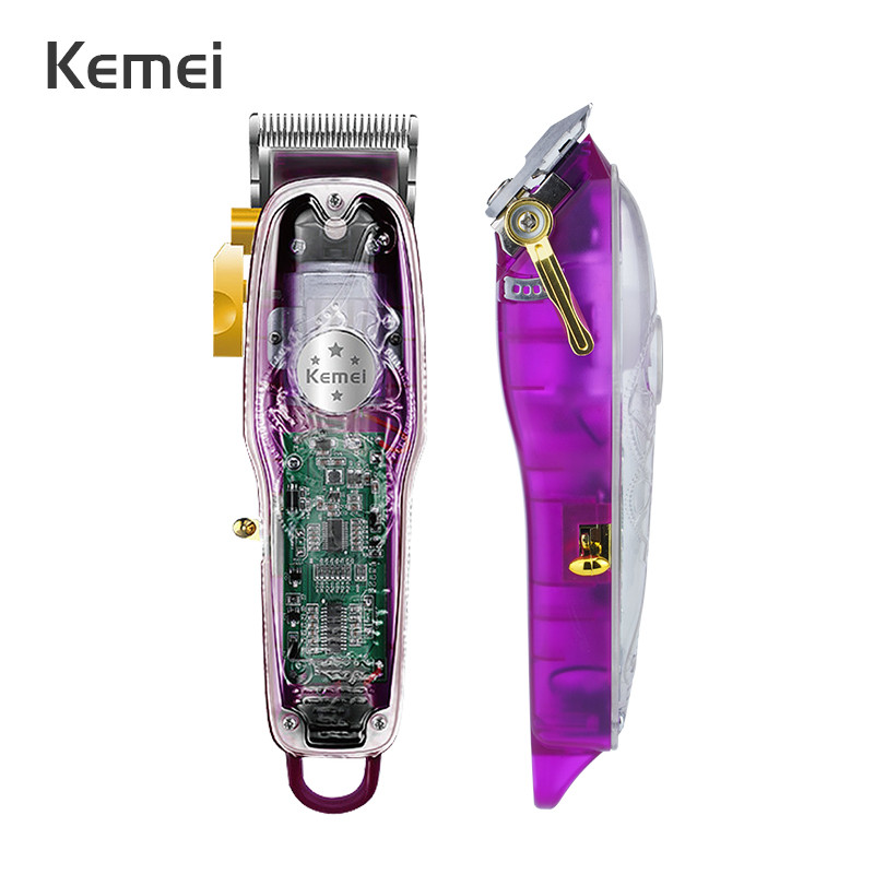 Kemei Clipper Mașină de tuns profesională Trimmer reîncărcabil pentru bărbați Aparatul de bărbierit electric fără fir Tuns ușor