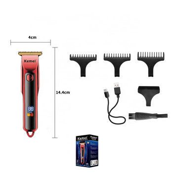 Kemei 0 мм тример за коса, бръснар, машинка за подстригване, безжична машина за подстригване на коса, машина за бръснене на брада, електрическа самобръсначка, нож за мъже