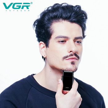 VGR Electric Shaver Professional Beard Trimmer Razor Portable Mini Shaver Reciprocating Shaving 2 Blade USB Charge for Men V-390