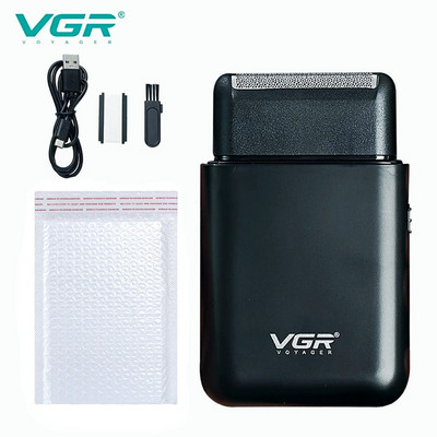 VGR Electric Shaver Professional Beard Trimmer Razor Portable Mini Shaver Reciprocating Shaving 2 Blade USB Charge for Men V-390