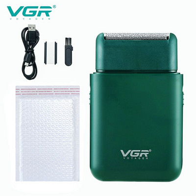 VGR Electric Shaver Professional Beard Trimmer Razor Portable Mini Shaver Reciprocating Shaving 2 Blade USB Charge for Men V-390