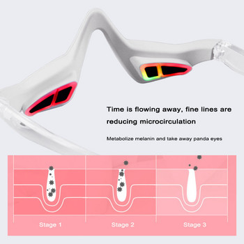3D масажор против стареене Терапия с червена светлина Стягане на кожата EMS Устройство за грижа за очите Облекчаване на тъмни кръгове Бръчки Умора Премахване