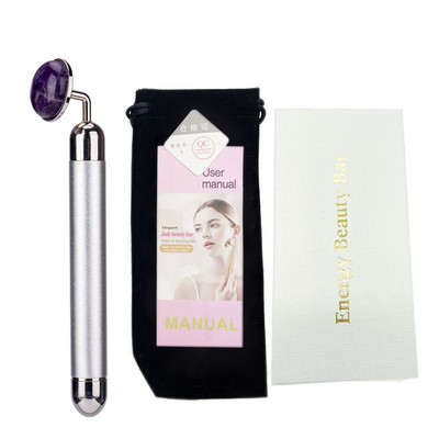 Gold Beauty Bar vibrációs görgős elektromos masszírozó Jade fejjel, ránctalanító bőrfeszesítő rózsakvarc arcmasszázs