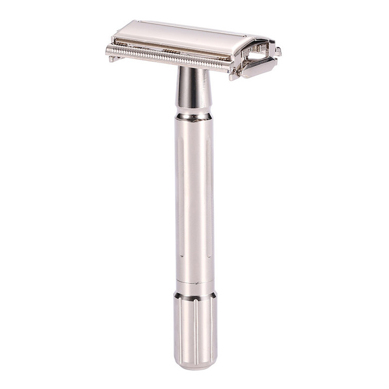 Ξυριστική μηχανή ανδρών Εργαλεία κουρείου Ρυθμιζόμενη ξυριστική μηχανή ασφαλείας Ξυράφι διπλής άκρης από ανοξείδωτο χάλυβα Κλασική ανδρική ξυριστική μηχανή αποτρίχωσης