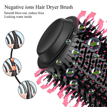 Πιστολάκι μαλλιών 1000W Βούρτσα ζεστού αέρα One Step Styler Volumizer Hair Comb Roller Ηλεκτρικό ιόν Στεγνωτήρα μαλλιών Βούρτσα Ισιωτικό Μαλλιών