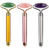 Elektromos Jade Roller Vibrációs Arcmasszírozó Természetes Rózsakvarc Arcmasszázs Beauty Bar Bőrápoló Face Lift Bőrfeszesítő