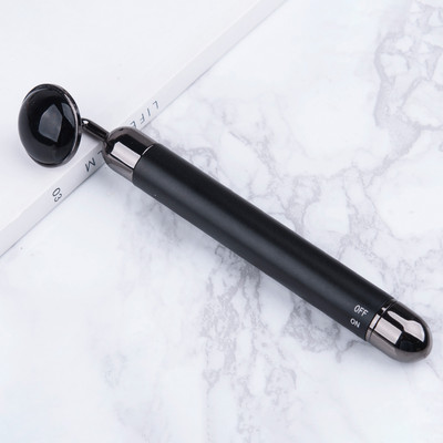 24K Beauty Bar arcmasszírozó görgős bőrápoló elektromos vibrációs arcmasszázs Rózsakvarc/ametiszt arcra karcsúsító eszköz