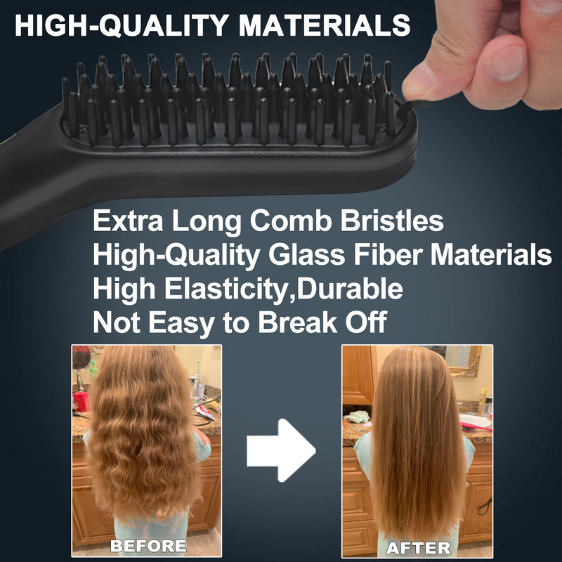 Piepten de păr profesional Perie pentru îndreptat barbă Pieptene multifuncțional pentru îndreptarea părului Ondulator de păr Instrumente de styling cu încălzire rapidă