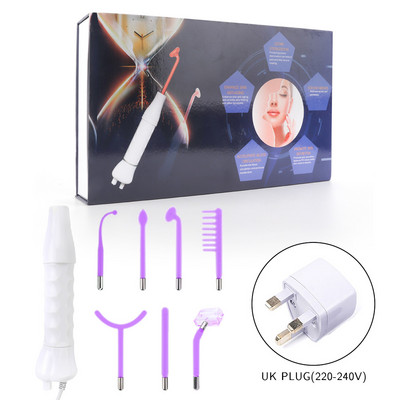 Baghetă cu electrod de înaltă frecvență 7 în 1 Tub de sticlă pentru electroterapie Dispozitiv de înfrumusețare Dispozitiv de îndepărtare a acneei Față Păr Corp Îngrijirea pielii Strângerea pielii