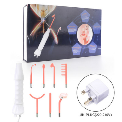 Baghetă cu electrod de înaltă frecvență 7 în 1 Tub de sticlă pentru electroterapie Dispozitiv de înfrumusețare Dispozitiv de îndepărtare a acneei Față Păr Corp Îngrijirea pielii Strângerea pielii
