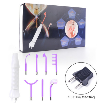 Baghetă cu electrod de înaltă frecvență 7 în 1 Tub de sticlă pentru electroterapie Dispozitiv de înfrumusețare Dispozitiv de îndepărtare a acneei Față Păr Corp Îngrijirea pielii Strângerea pielii