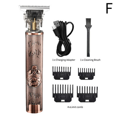 Ofertă fierbinte Mașină de tuns cu fir electrică de epocă Trimmer profesional pentru frizer pentru bărbați aparat de ras Brichetă de barbă C6N0