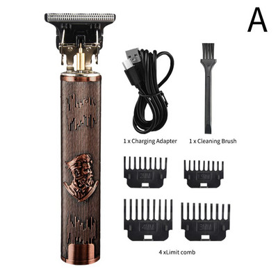 Ofertă fierbinte Mașină de tuns cu fir electrică de epocă Trimmer profesional pentru frizer pentru bărbați aparat de ras Brichetă de barbă C6N0