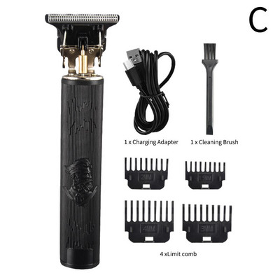 Ofertă fierbinte Mașină de tuns cu fir electrică de epocă Trimmer profesional pentru frizer pentru bărbați aparat de ras Brichetă de barbă C6N0