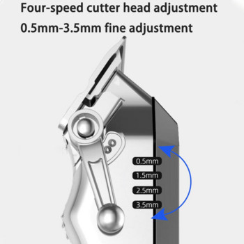 Професионална машинка за подстригване, изцяло метален тример за тяло за мъже, регулируема машина за подстригване, 7500rpm акумулаторна машина за коса