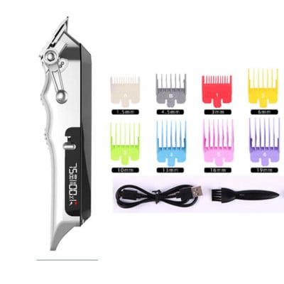 Επαγγελματική κουρευτική μηχανή, κουρευτική μηχανή ολόκληρου μετάλλου σώματος για άνδρες, ρυθμιζόμενη μηχανή κοπής μαλλιών, επαναφορτιζόμενη μηχανή μαλλιών 7500 rpm