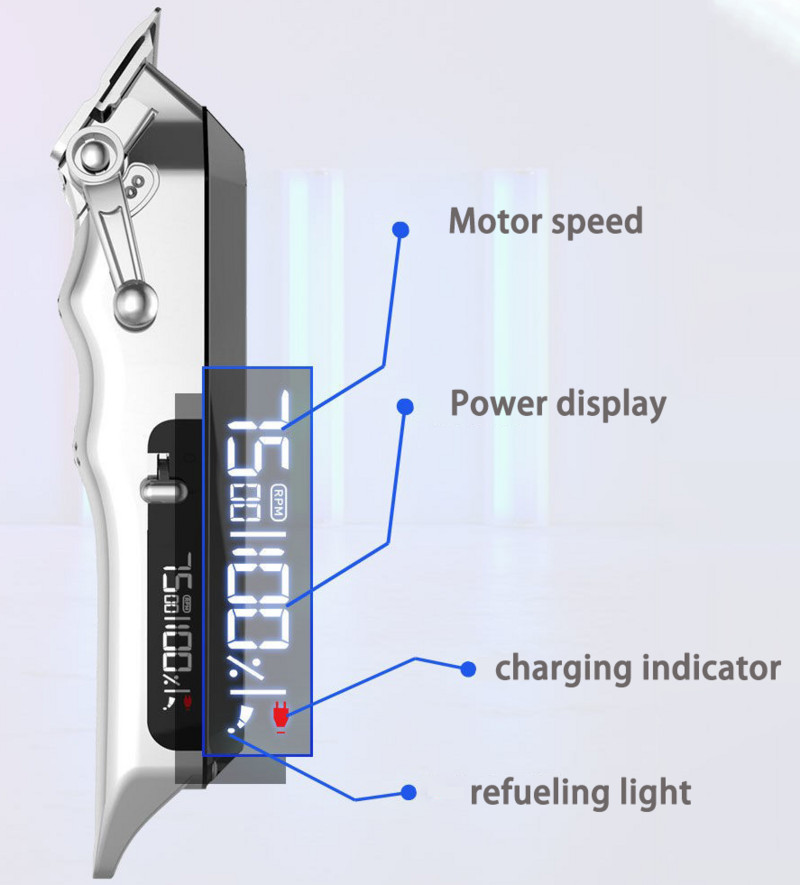 Επαγγελματική κουρευτική μηχανή, κουρευτική μηχανή ολόκληρου μετάλλου σώματος για άνδρες, ρυθμιζόμενη μηχανή κοπής μαλλιών, επαναφορτιζόμενη μηχανή μαλλιών 7500 rpm