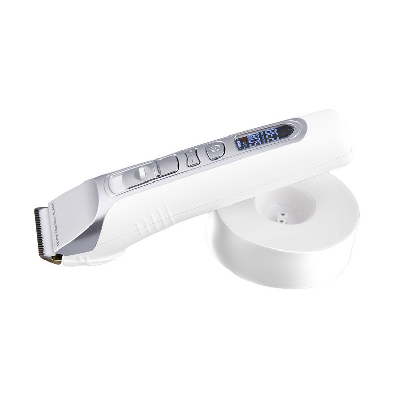 Mașină de tuns profesională din titan, cu lamă din ceramică, cu afișaj LCD, cu putere puternică, mașină de tuns păr pentru bărbați