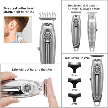 Професионална машинка за подстригване златна машина за подстригване за мъже Акумулаторна бръснарска безжична машина за подстригване T машина за оформяне на коса Тример за брада
