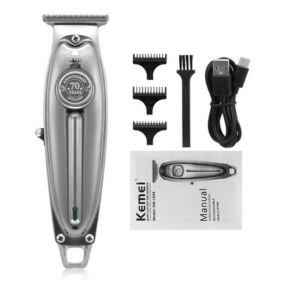 Mașină de tuns profesională Mașină de tuns aur pentru bărbați, reîncărcabilă, fără fir, mașină de tuns în T, mașină de tuns barbă