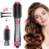 Uscător de păr cu un pas și volumizator Salon cu aer cald Perie de coafat Generator de ioni negativi Ondulator de îndreptat păr