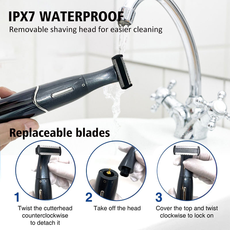 4 в 1 безболезнен тример за жени и мъже Епилация за интимни зони Подстригване на носа и ушите Бръснач Машинка за подстригване Самобръсначка за лице USB