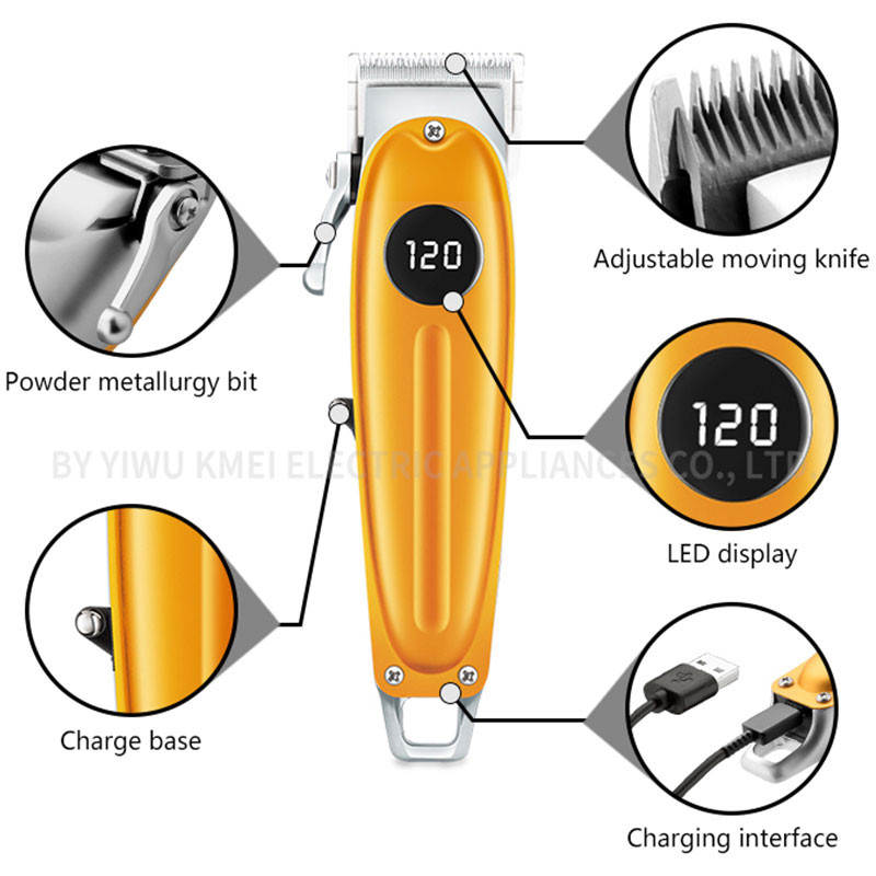 Kemei 1955 Laetav Barber Elektriline Juukselõikur Beard Pro Juukselõikur All Metal Finish Fade Blending Juukselõikusmasin