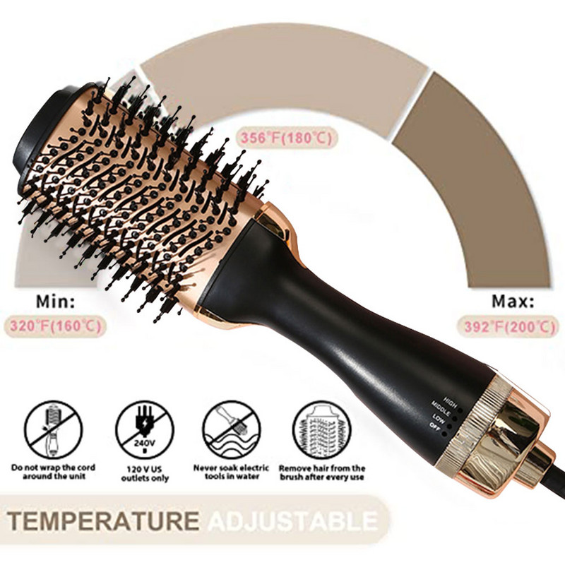 Blowout Electric Hot Air US Plug Styling Tool For Straighten Curl Hair Dryer Brush Volumizer 3 in 1 Negative Ionic Travel Salon