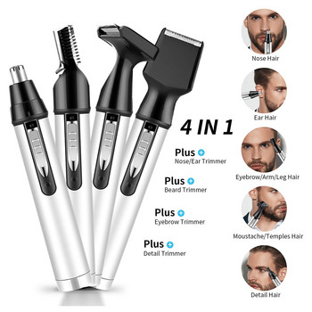 4 в 1 Електрически тример за нос и уши за мъже Машинка за подстригване Епилация Брада Тримери за вежди Режеща машина за бръснене Устройство за домашна употреба