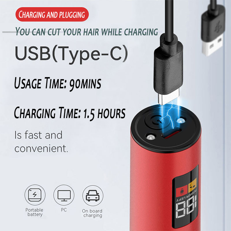 Mașină de tuns Kemei 1759, rezistentă la apă, 10W, pentru bărbați, toaletă complet metalică, mașină de tuns barbă electrică, pentru tăierea părului, reîncărcabilă