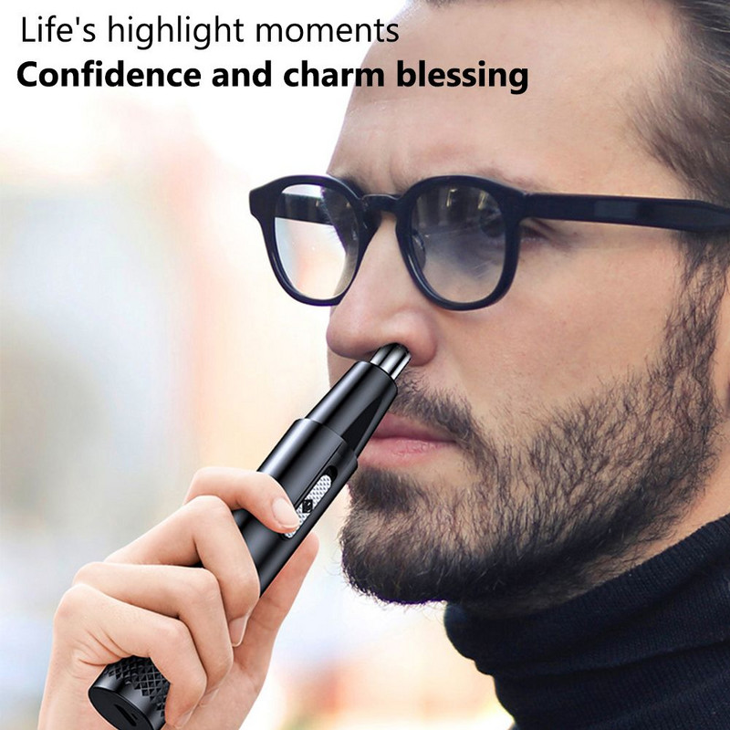 Električni trimer za brijanje za nos i uši Sigurna njega lica Punjivi trimer za dlake u nosu za muškarce Brijač za uklanjanje dlačica Alat za bradu