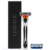 Qshave Black Silver Spider Man Razor Can Design Nume pe mâner se potrivește cu Quattro Titanium (1 buc. mâner, 1 buc. lamă X6 și 1 buc. lamă X5)