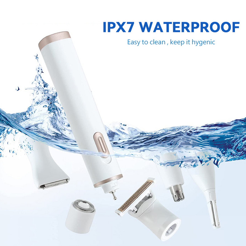 Aparat de bărbierit electric pentru femei Trimmer 5 în 1 pentru bikini Epilator de corp precis pentru sprâncene Zona intima Ras de păr pentru urechi