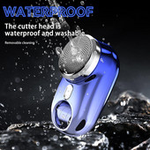 Elektrinis skustuvas vyrams mini skutimosi nešiojamasis elektrinis skustuvas, kišenės dydžio šlapias sausas skustuvas USB įkraunamas plaukų šalinimo priemonė vyrams