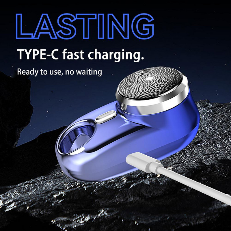 Elektrinis skustuvas vyrams mini skutimosi nešiojamasis elektrinis skustuvas, kišenės dydžio šlapias sausas skustuvas USB įkraunamas plaukų šalinimo priemonė vyrams