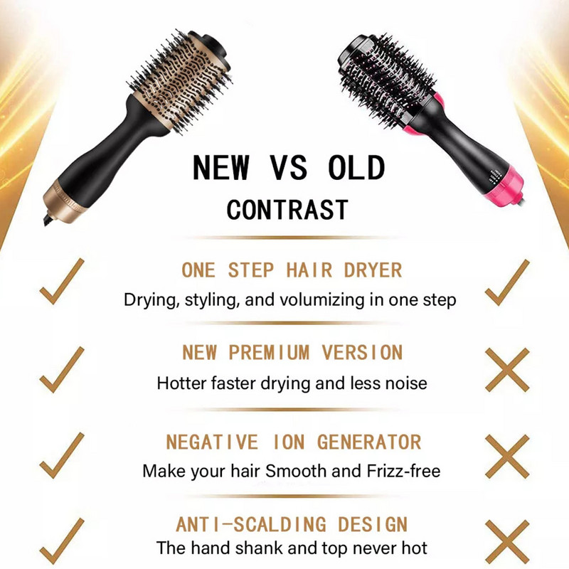 Noua perie cu aer cald 5 IN1 Pieptene multifunctional multifunctional pentru uscător de păr pentru suflantul cu anioni fin ionic Cel mai bun instrument de stil pentru perie rotundă