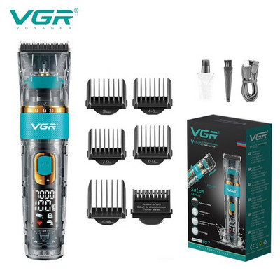 VGR Clipper Professional Hair Clipper Cordless Hair Korut Machine IPX7 Αδιάβροχη κουρευτική μηχανή για άνδρες Επαναφορτιζόμενη V-695