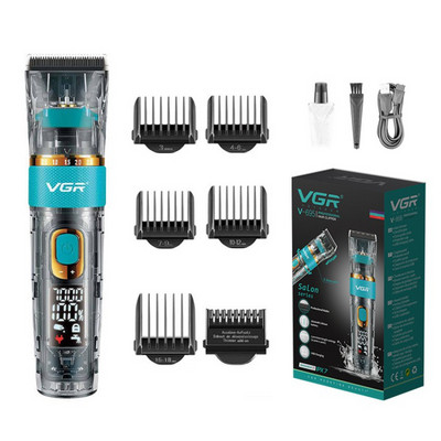 VGR Clipper Mașină de tuns profesională Mașină de tuns fără fir Mașină de tuns IPX7 Trimmer rezistent la apă pentru bărbați Reîncărcabilă V-695