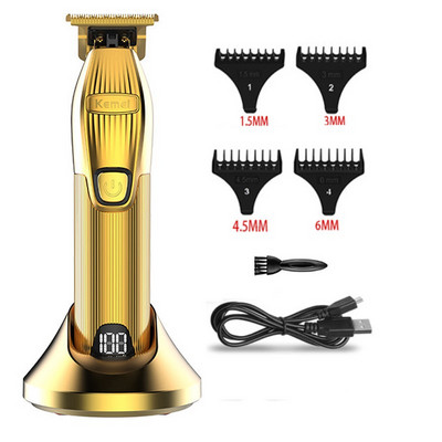 Kemei Professional Barber Shop Hair Clipper Kit 0mm Trimmer Electric Shaver Finish Machine Σετ Ασύρματο/Σχεδιασμένο κλιπ Li-on