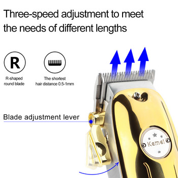 Kemei 1986pg Professional Clipper All-metal Rechargeable Hair Trimmer For Barber Men Electric Beard Shaver Machine κοπής μαλλιών