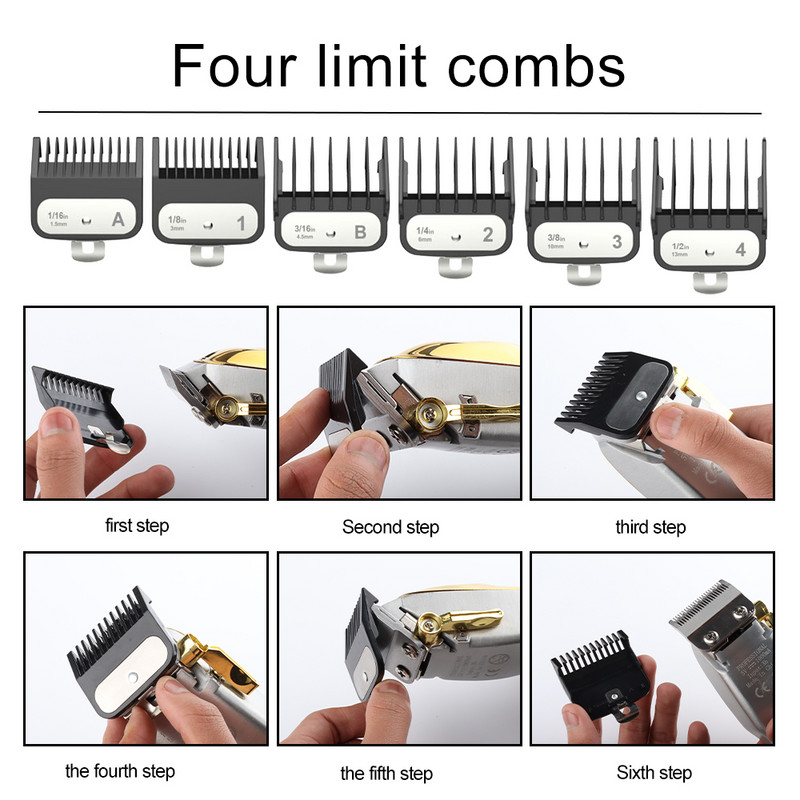 Kemei 1986pg Mașină de tuns profesională, complet metalică, reîncărcabilă, pentru bărbieri, mașină electrică de tuns