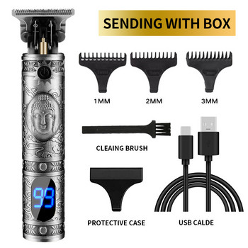 Нова USB електрическа машинка за подстригване Акумулаторна самобръсначка Тример за брада Професионална мъжка машина за подстригване на коса Бръснар за брада Подстригване
