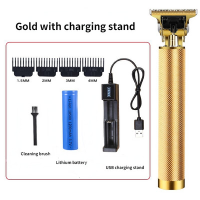 Mașină de tuns electrică cu USB, aparat de ras reîncărcabil, aparat de tuns barba profesionist pentru bărbați, mașină de tuns barba frizer