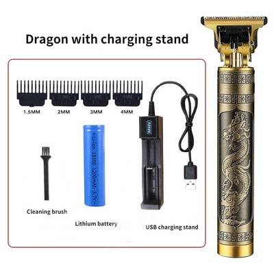 Mașină de tuns electrică cu USB, aparat de ras reîncărcabil, aparat de tuns barba profesionist pentru bărbați, mașină de tuns barba frizer